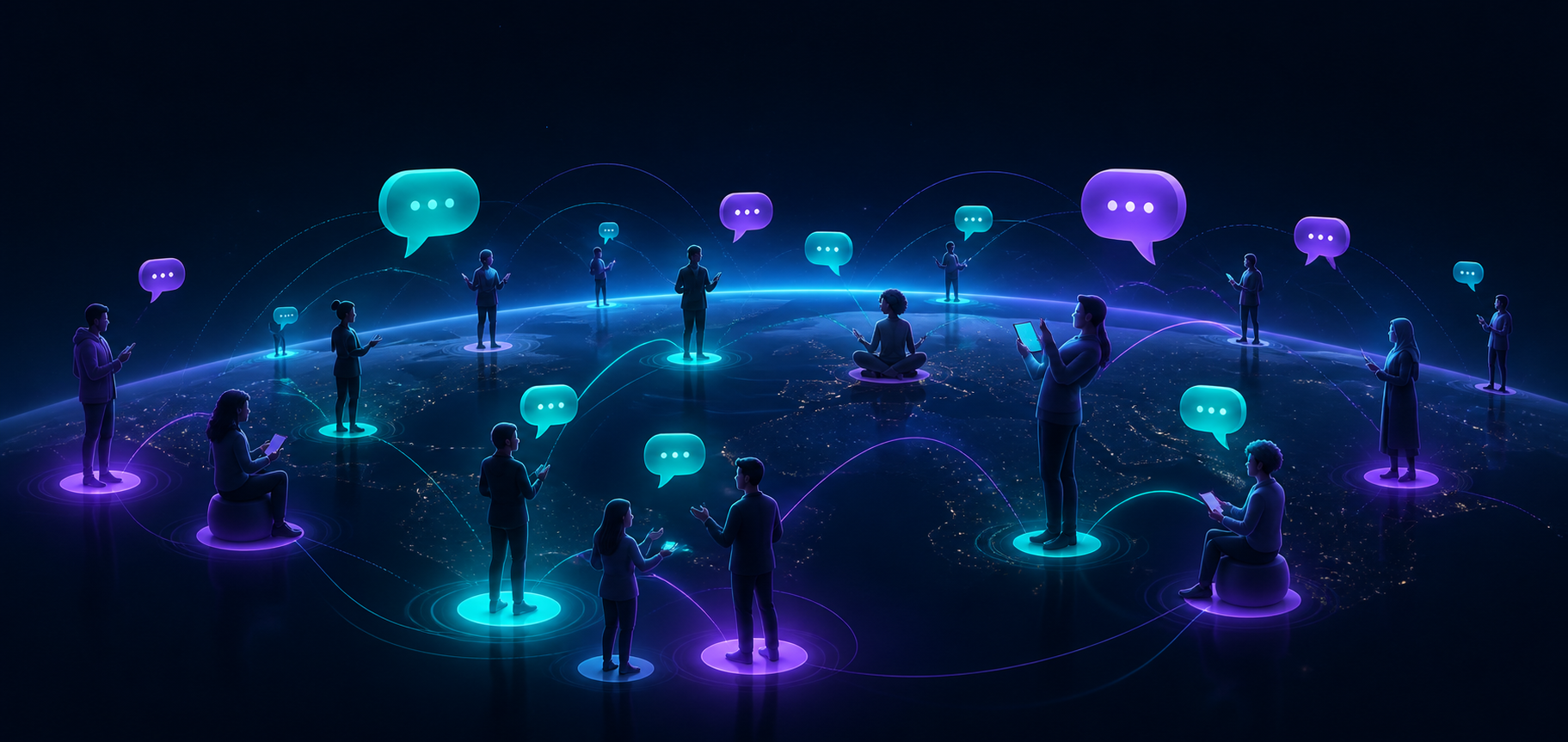 People around the world connected through private conversations